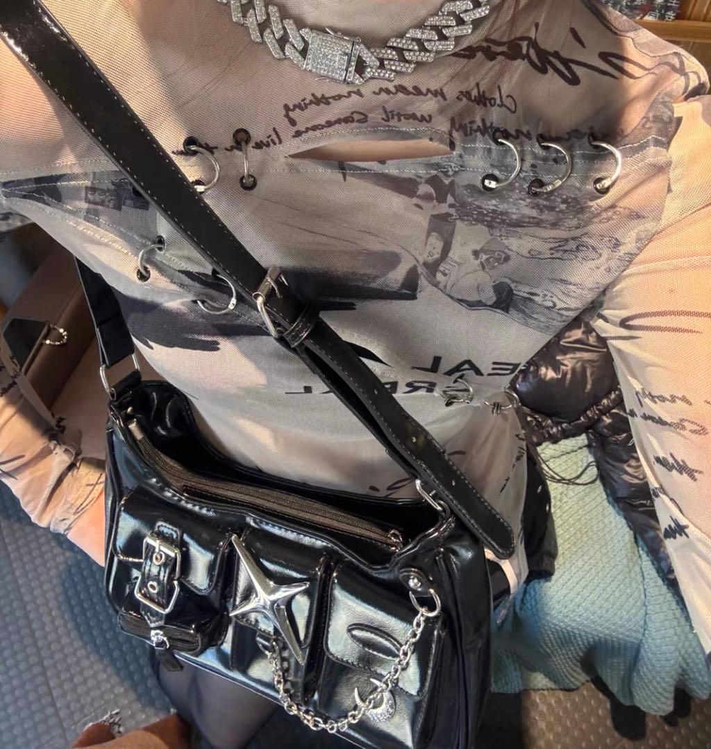 Desire レザーショルダーバッグバッグ Y2K ハンドバッグ - メルカリ