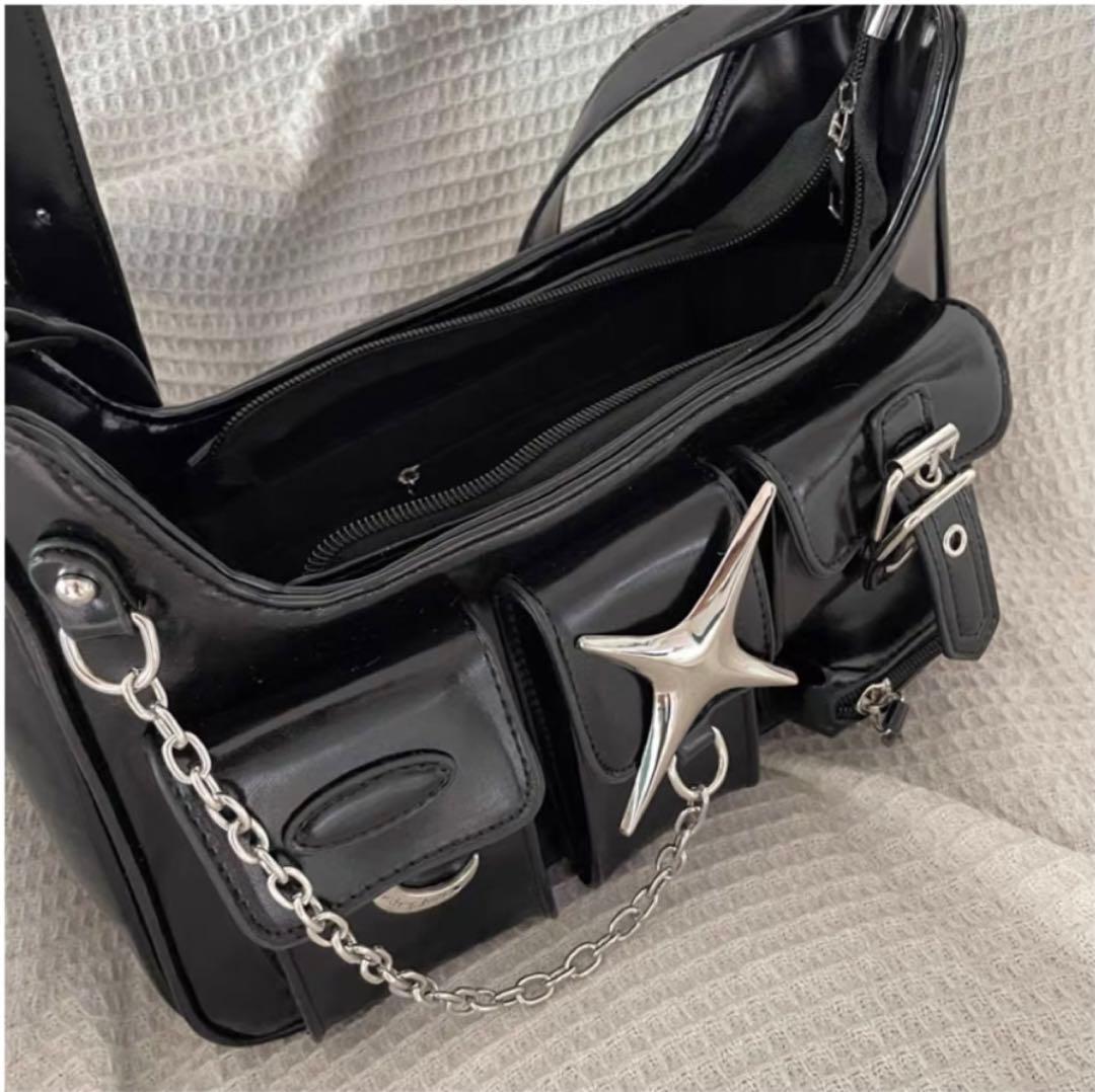 Desire レザーショルダーバッグバッグ Y2K ハンドバッグ - メルカリ