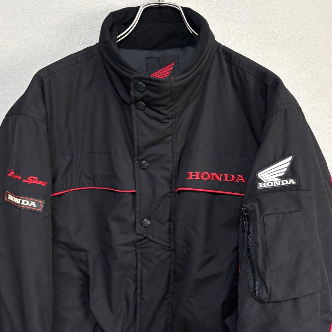 HONDA ホンダ 企業ロゴ ブルゾン レーシングジャケット 黒 赤 L バイク