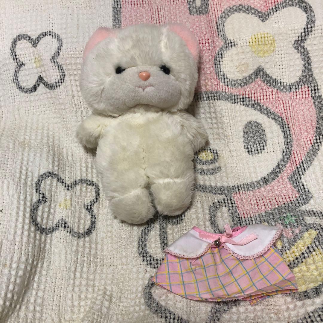 当時の物 昭和レトロ ヴィンテージ 吉徳 クリーミー 猫 ぬいぐるみ