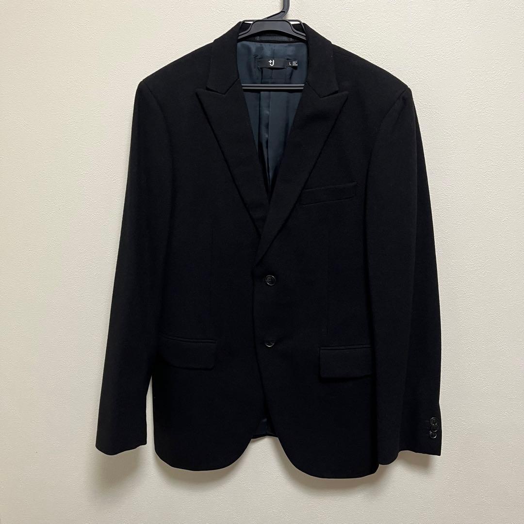 初期UNIQLO ユニクロ +J ウール テーラードジャケット ブラック 黒 L