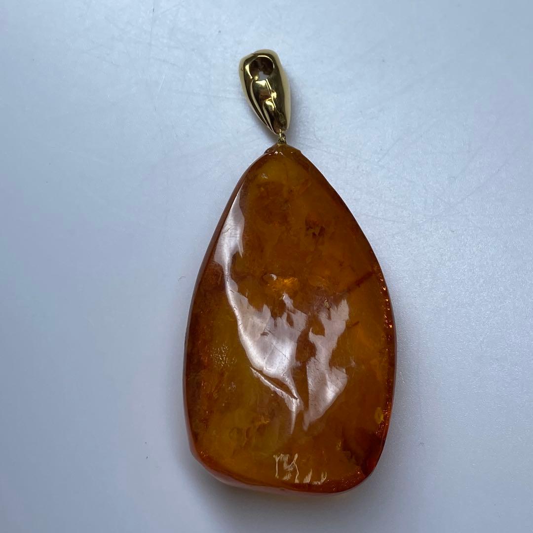 K18刻印 本琥珀 ネックレストップ 19.4g 東キ7-0927☆2Fトコニ