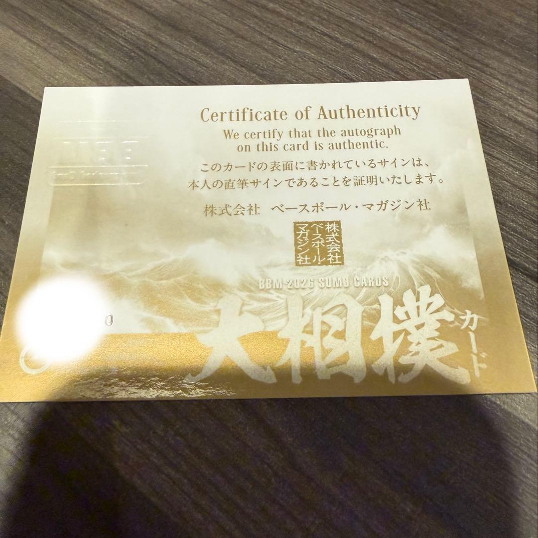 大の里 泰輝(横綱)】BBM 2026 大相撲カード☆直筆サインカード - メルカリ