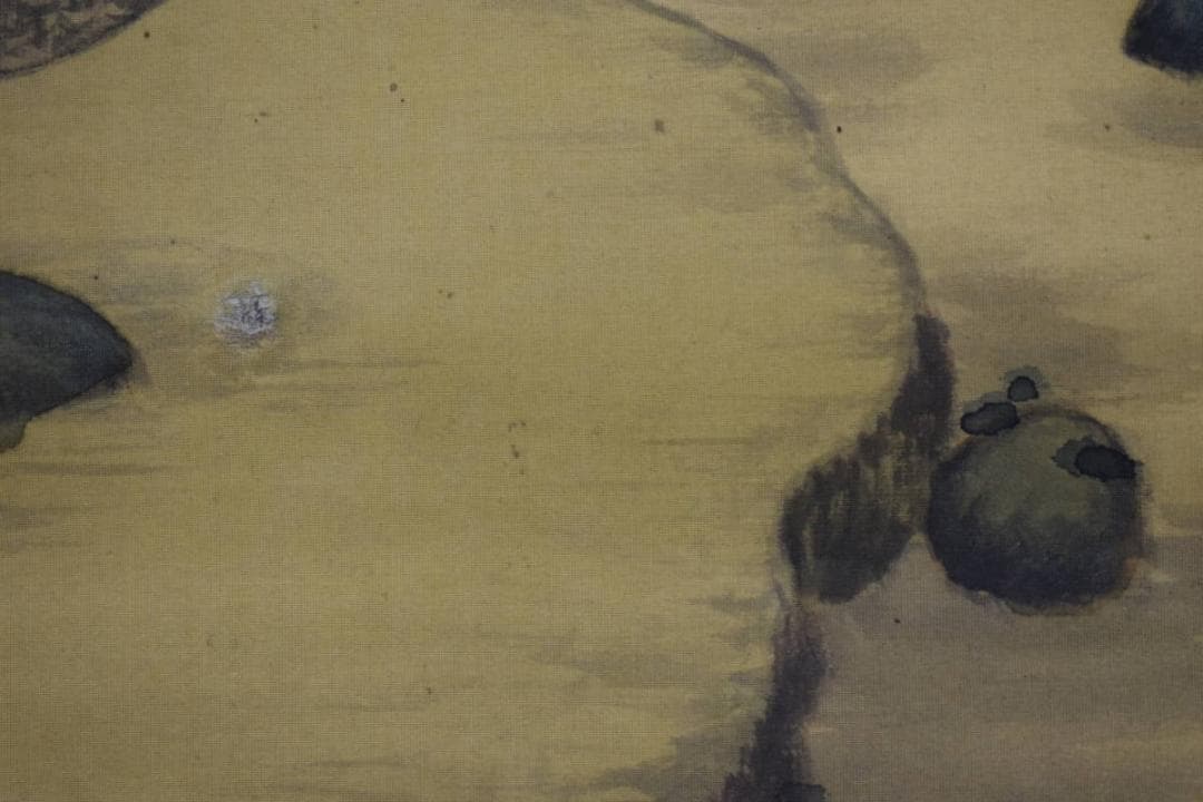 模写/幻の南画家/高橋草坪/山水梅花人物図/布袋屋掛軸HI-410 - メルカリ