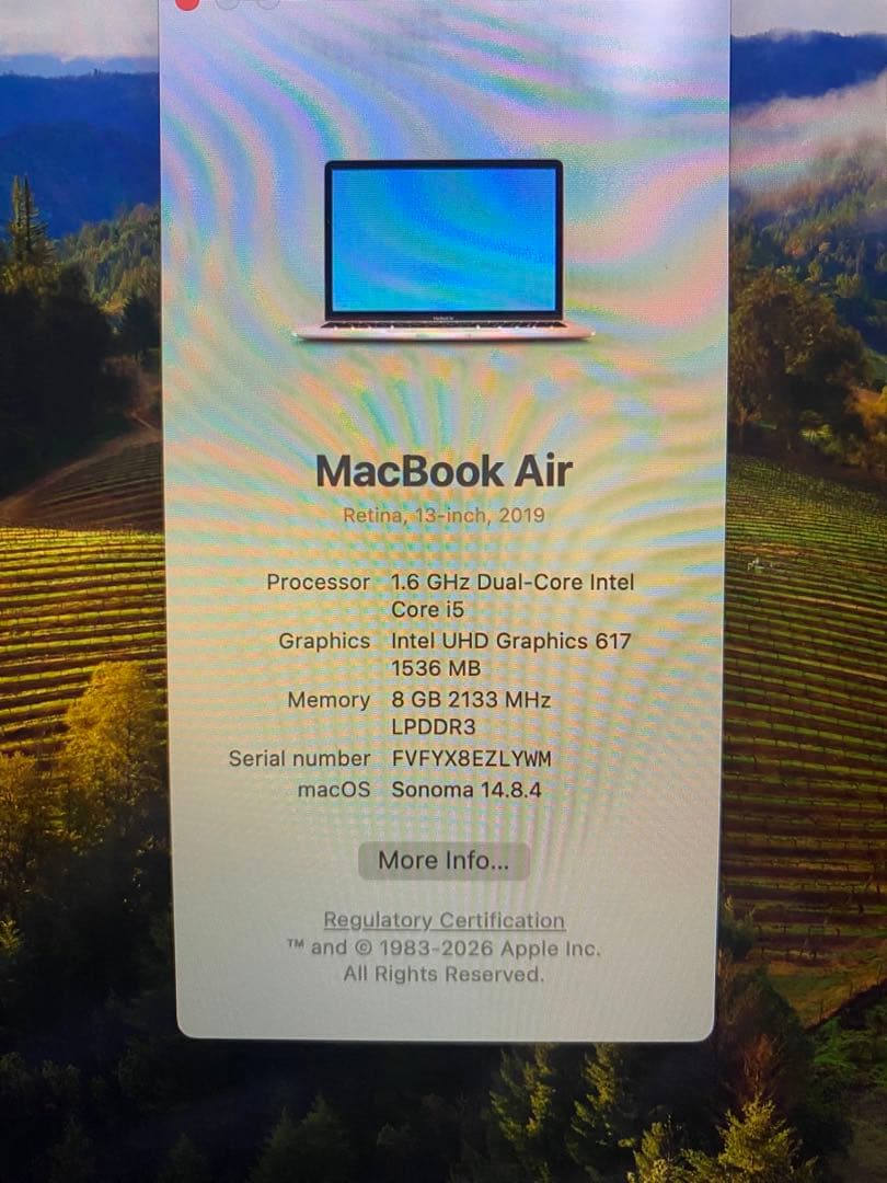 MacBook Air 2019 13インチ core i5 1.6GHz