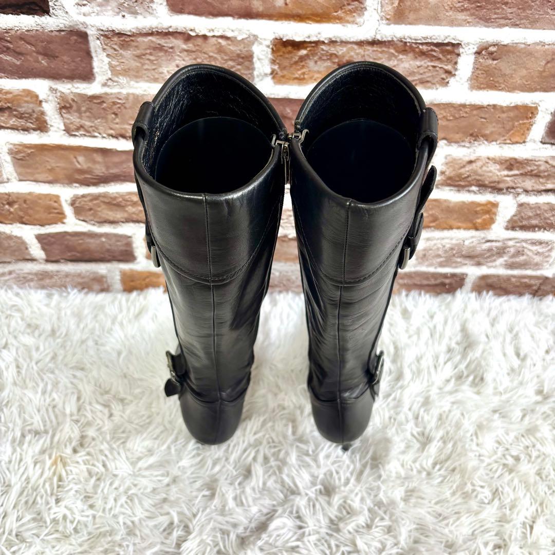 ✨美品✨ ダイアナ 23.5 レザー ロングブーツ サイドジップ 黒 - メルカリ
