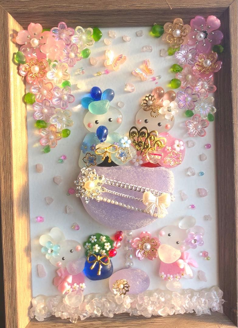 シーグラスアート　御専用 ⭐必ずプロフ読んで下さい★様 アイスフロストな質感が美しい、クリスマスのいつメン