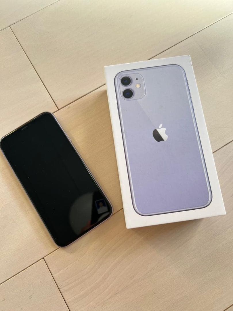 Apple iPhone 11 パープル 本体 箱付き SIMフリー - メルカリ