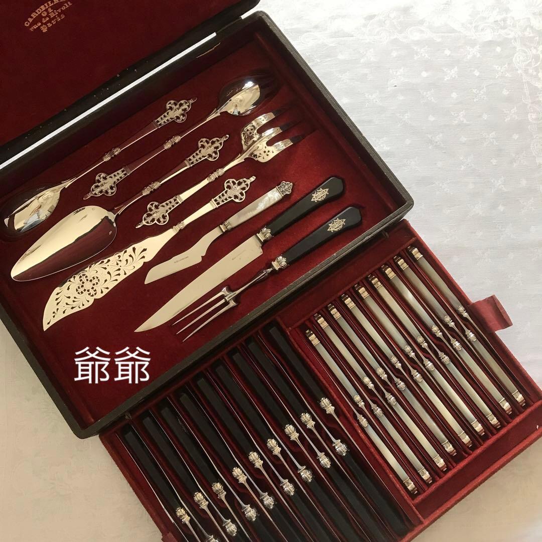 カルディヤック／ルネサンス 純銀 ナイフ 2本セット「白蝶貝