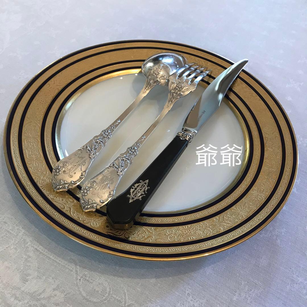 カルディヤック／ルネサンス 純銀 ナイフ 2本セット「白蝶貝