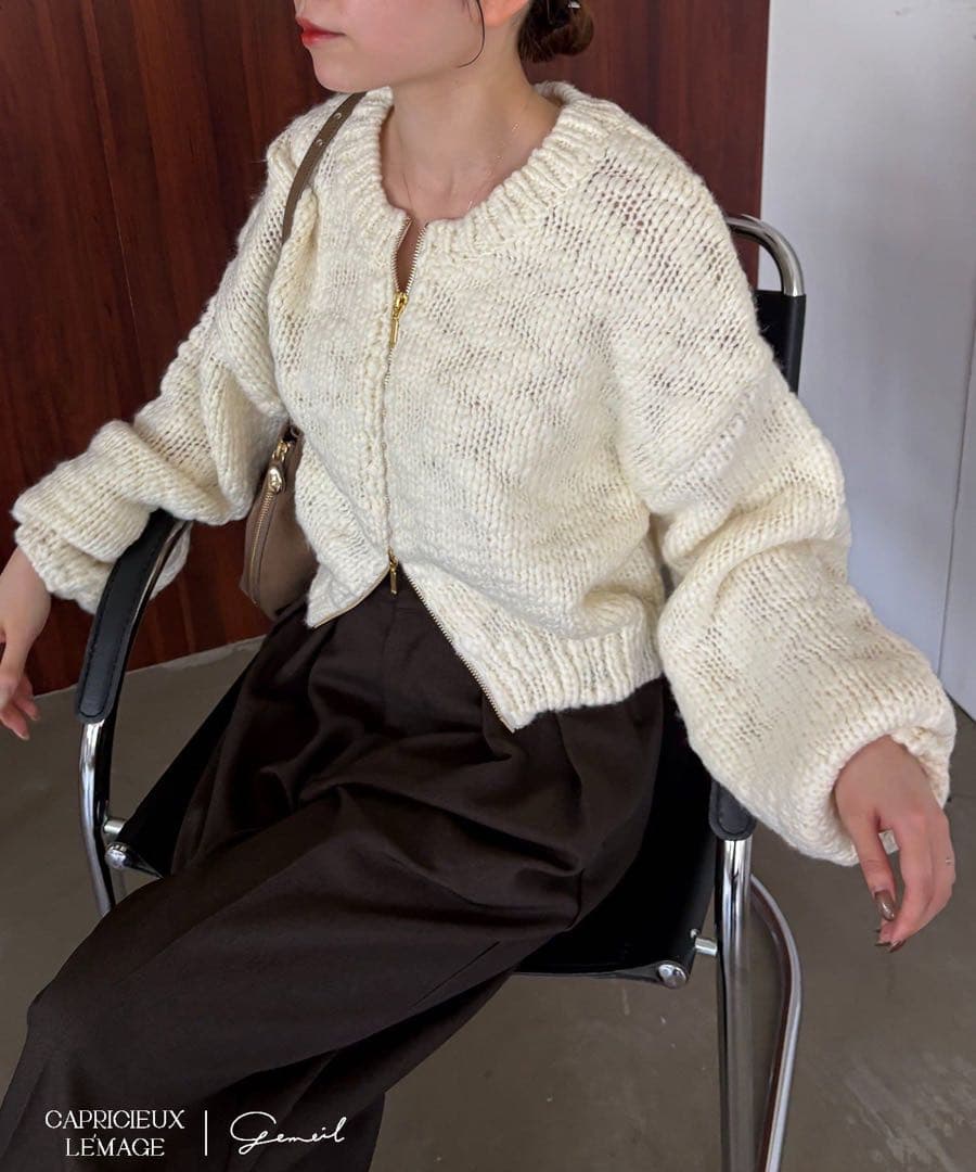 LE＇MAGE×gemeilコラボ】スラブジップカーディガン - メルカリ