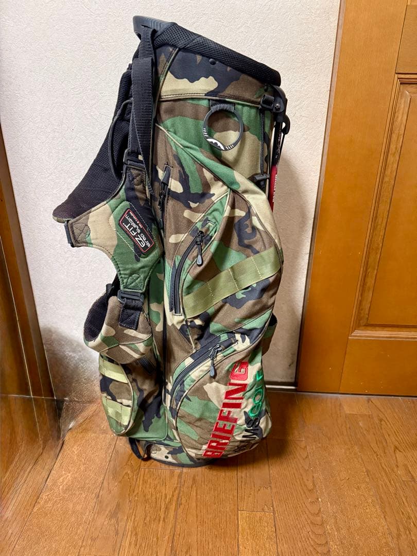 訳ありBeams Golf+BRIEFINGコラボ　迷彩キャディバッグ BRIEFING GOLF（ブリーフィングゴルフ） ブリーフィング キャディ