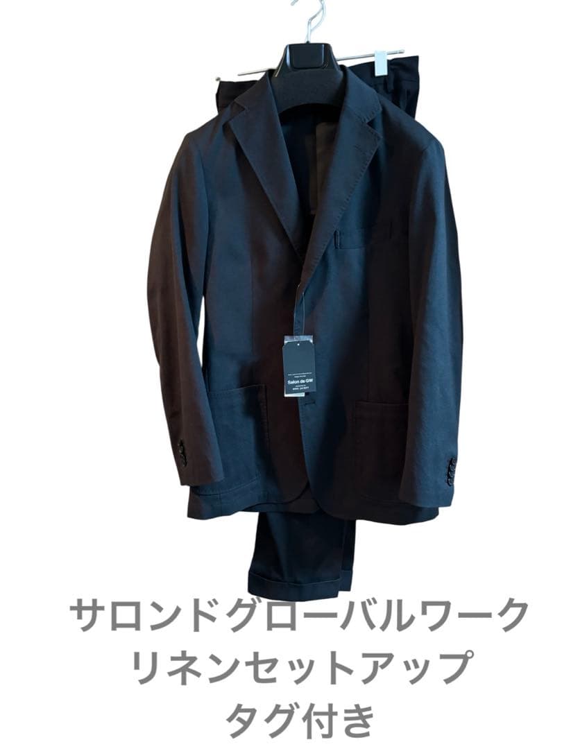【タグ付き】　サロンドグローバルワーク　セットアップスーツ　リネン　定価2万以上 株式会社アダストリア GLOBAL WORKの本格ドレスライン「Salon de GW