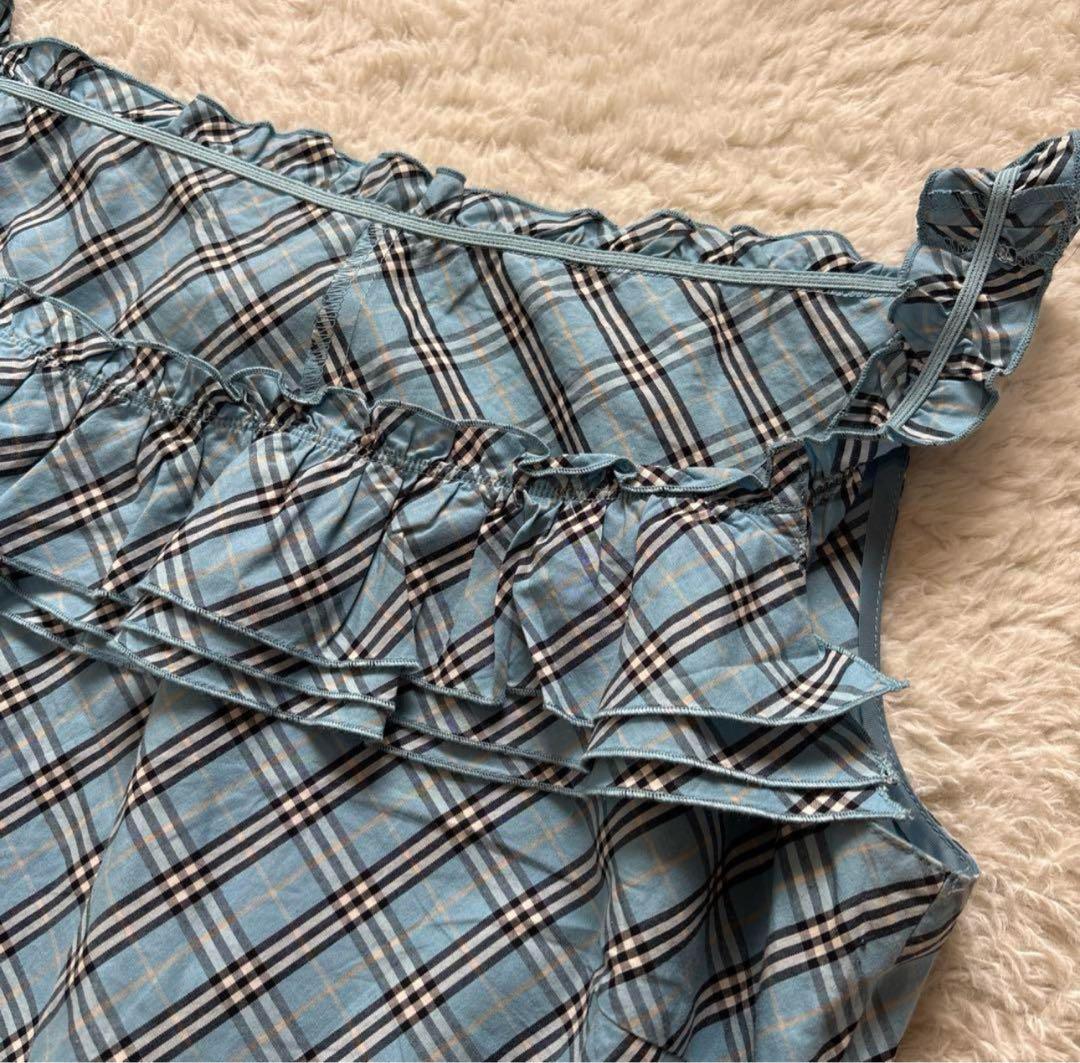 バーバリーブルーレーベル フリルキャミソール ブルーノバチェック y2k