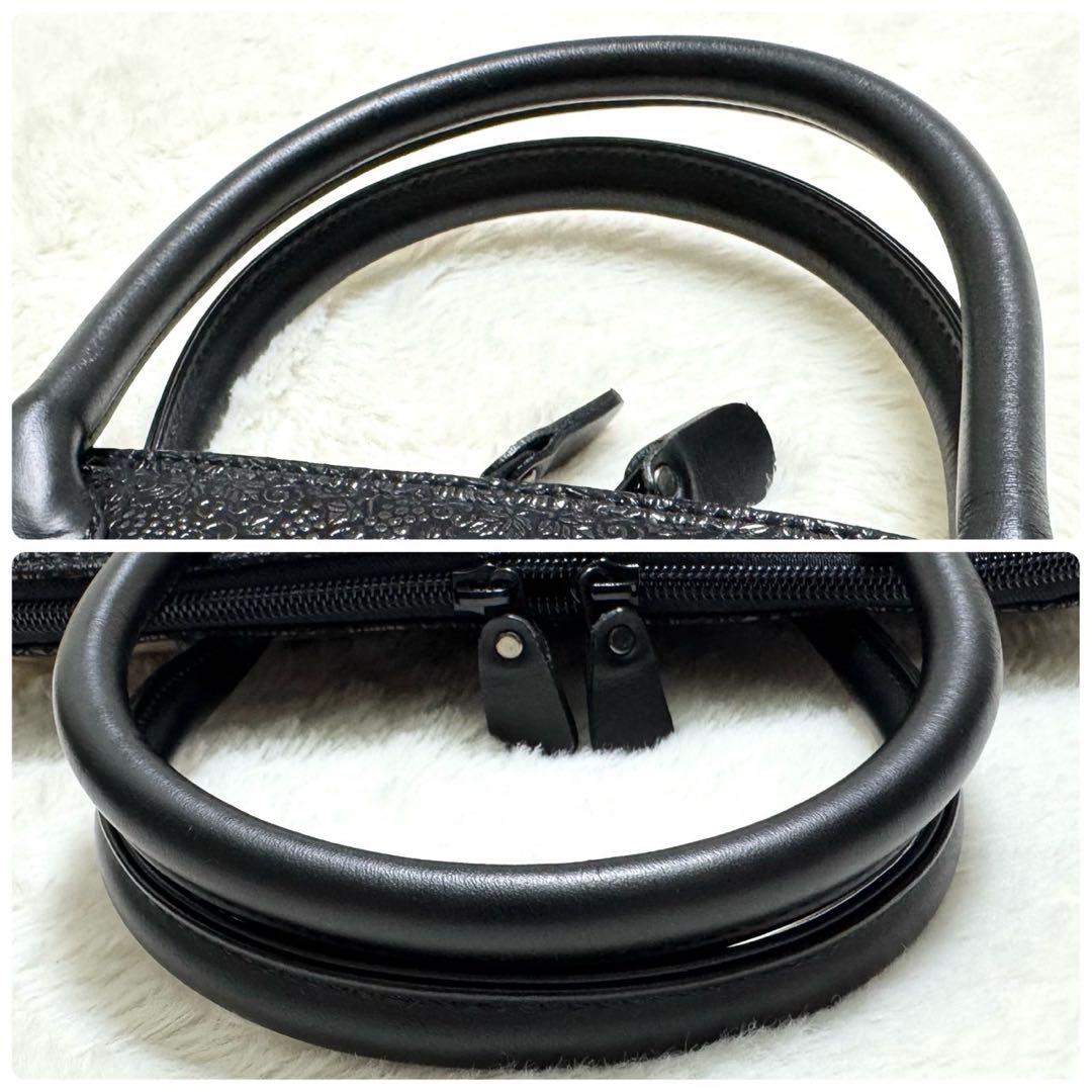 専用】高級 印傳の山本 ラウンドファスナー ハンドバッグ 葡萄柄 和装