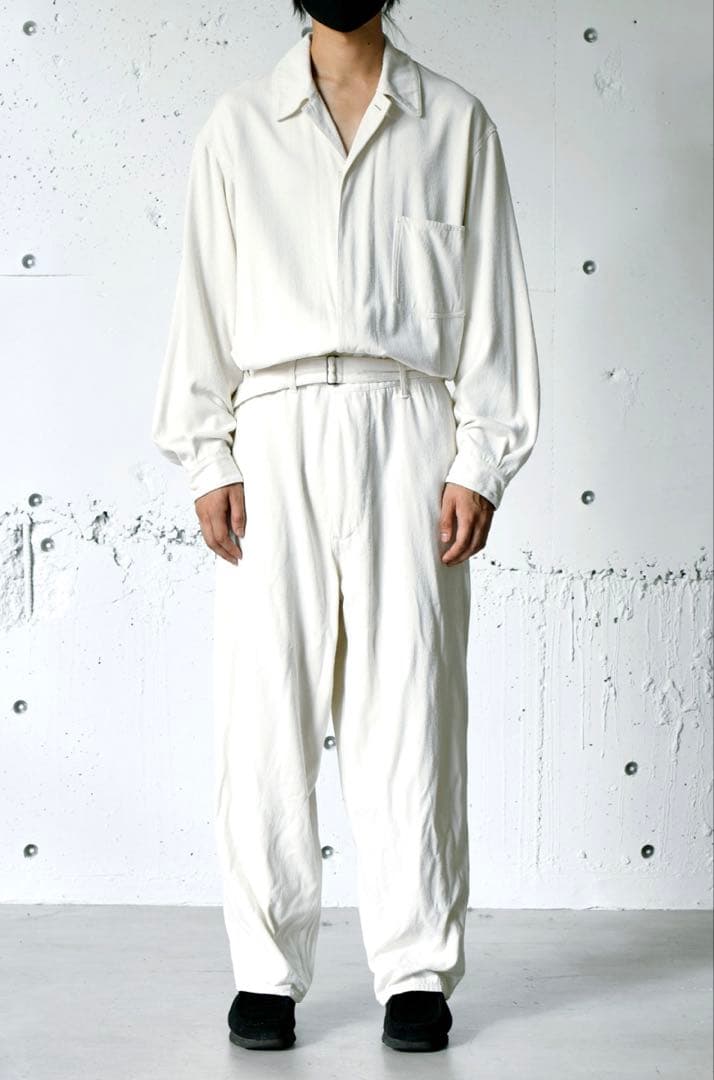 comoliシルクネップオールインワン　エクリュ　2 COMOLI 〉 “シルクネップ オールインワン” Color: ECRU / BLACK Size