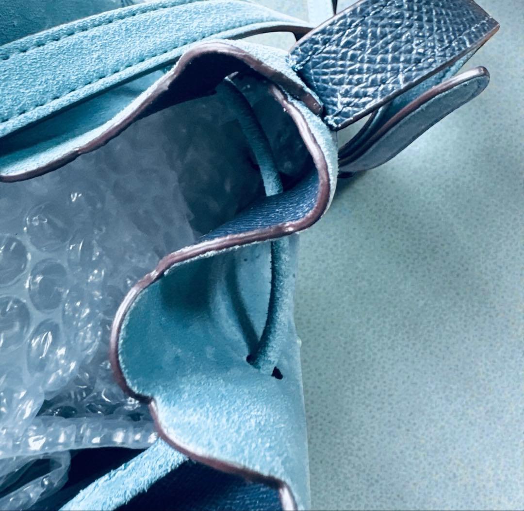 COACH ティーローズ パンチング スエード バケットバッグ 斜めがけ