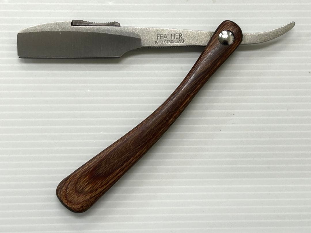 中古 美品 フェザー プロフェッショナル 木製ハンドル レザー ケース