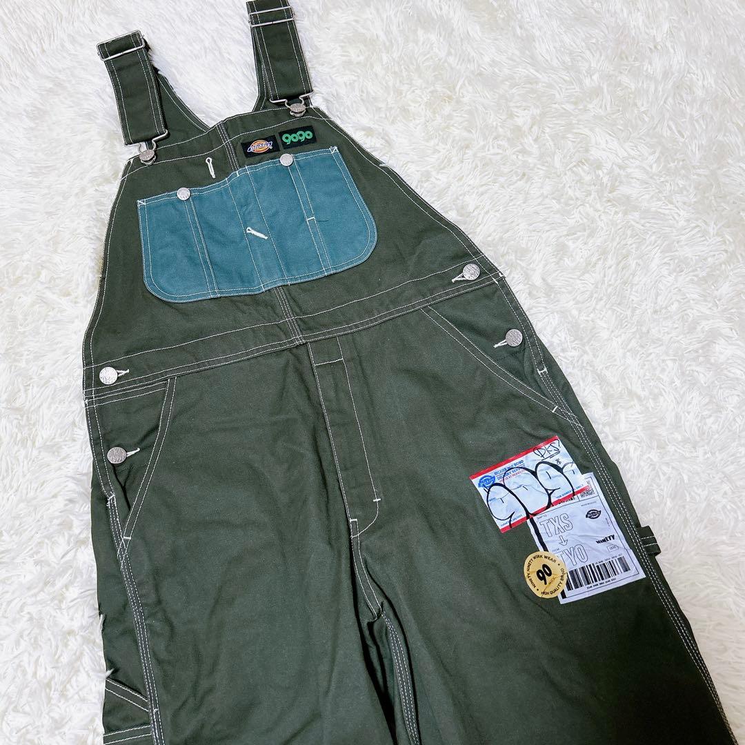 激レア】 Dickies 9090コラボ オーバーオール モスグリーン - メルカリ