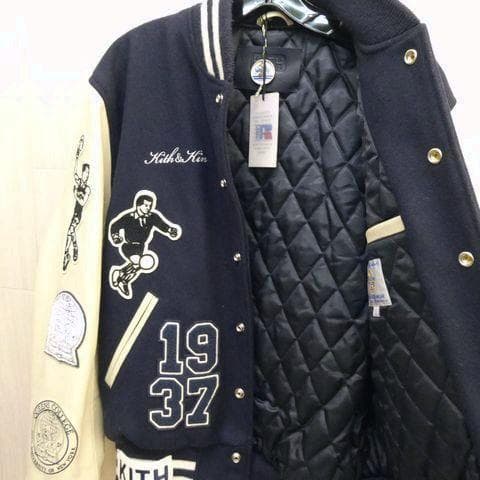 KITH キス キース CUNY スタジャン スタジアムジャンパー S ネイビー