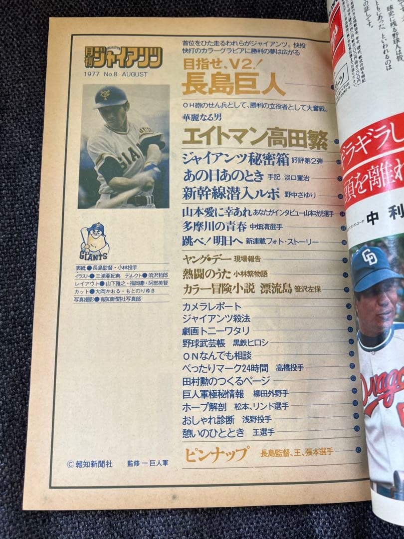 廃刊・希少】月刊ジャイアンツ 1977年8月号 読売巨人軍特集 スポーツ