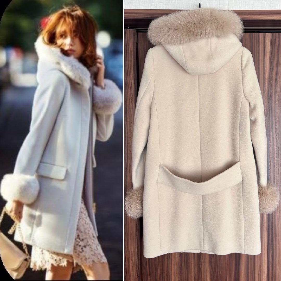 ☆アプワイザーリッシェ☆フードファー付5WAYコート☆薄ベージュ0