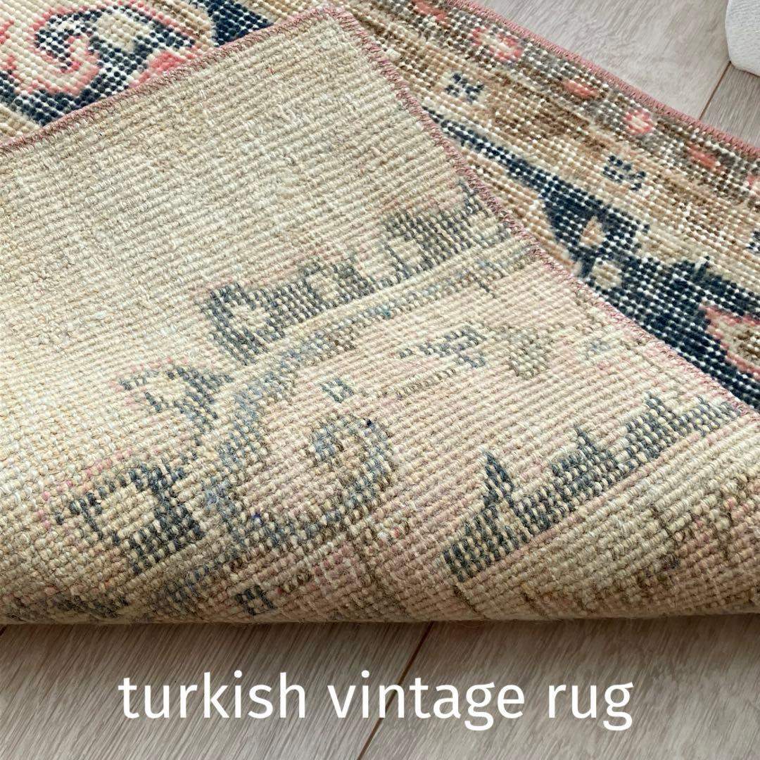 ペールミルキー✳︎62×147✳︎ピンク ライン深ブルー トルコ