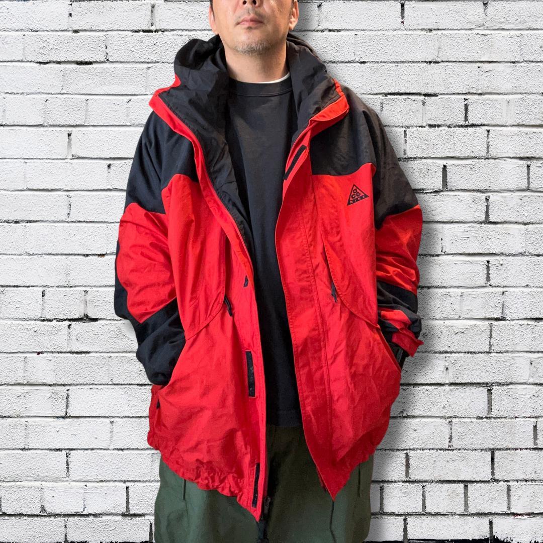 90s ヴィンテージ NIKE ACG ナイロンジャケット 赤/黒 - メルカリ