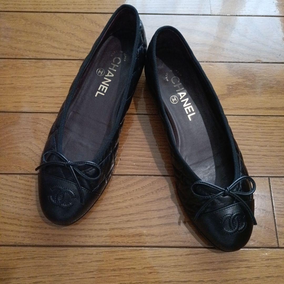 シャネル バレリーナシューズ パンプス ブラック - メルカリ