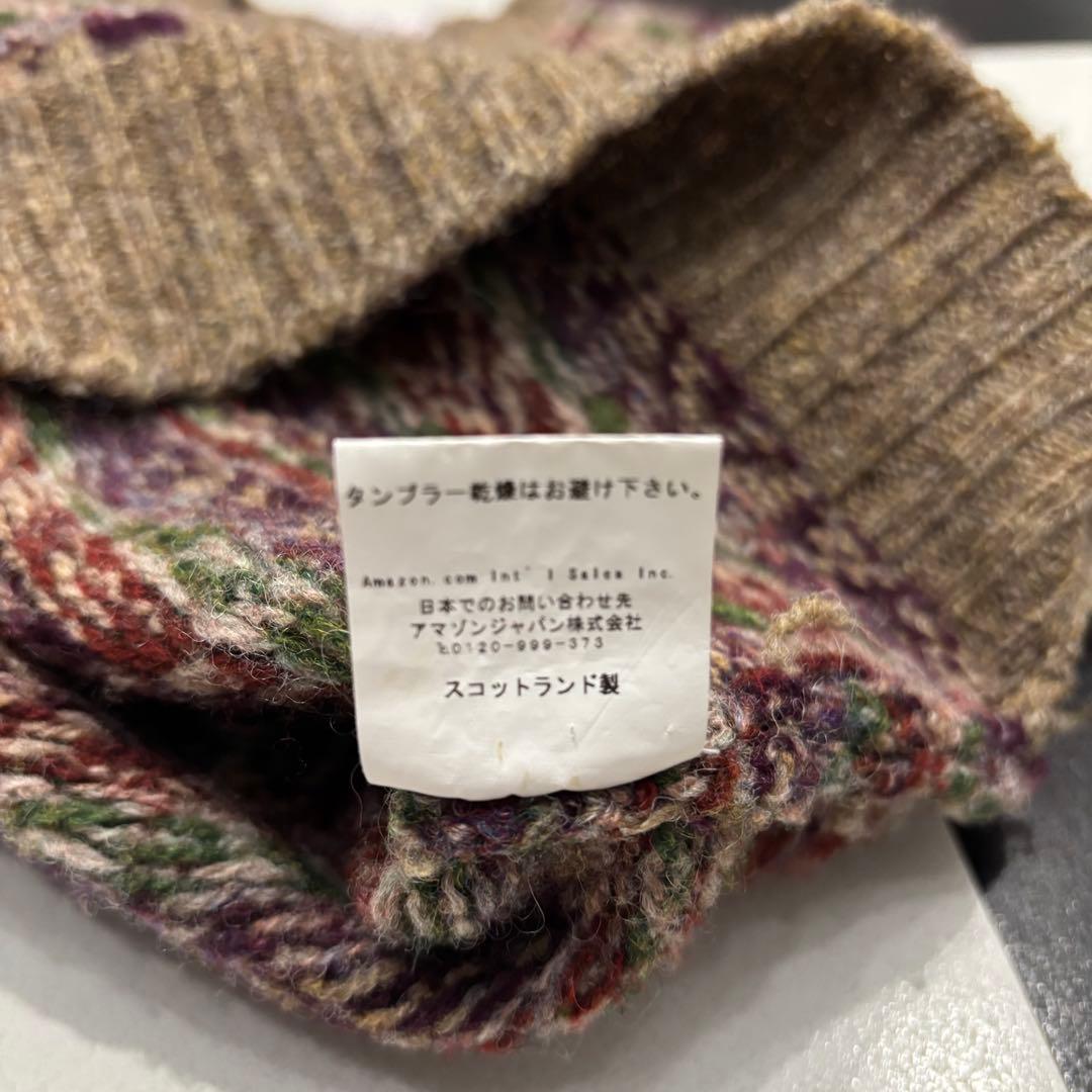 美品 ジャミーソンズ フェアアイル 幾何学 クルーネック ニット
