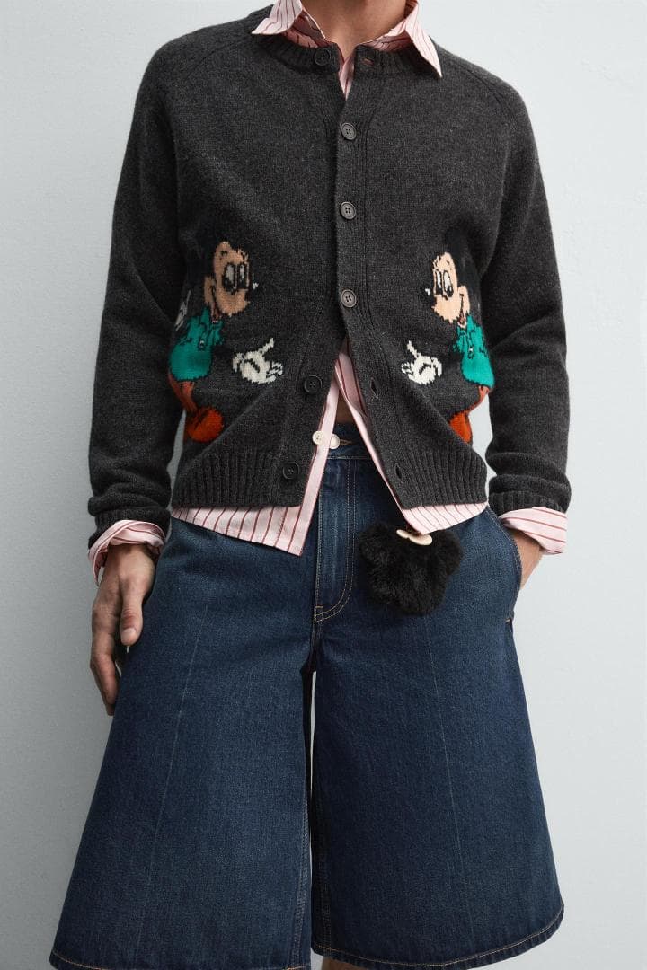 ZARA ミッキーマウス ウールカーディガン Disney - メルカリ