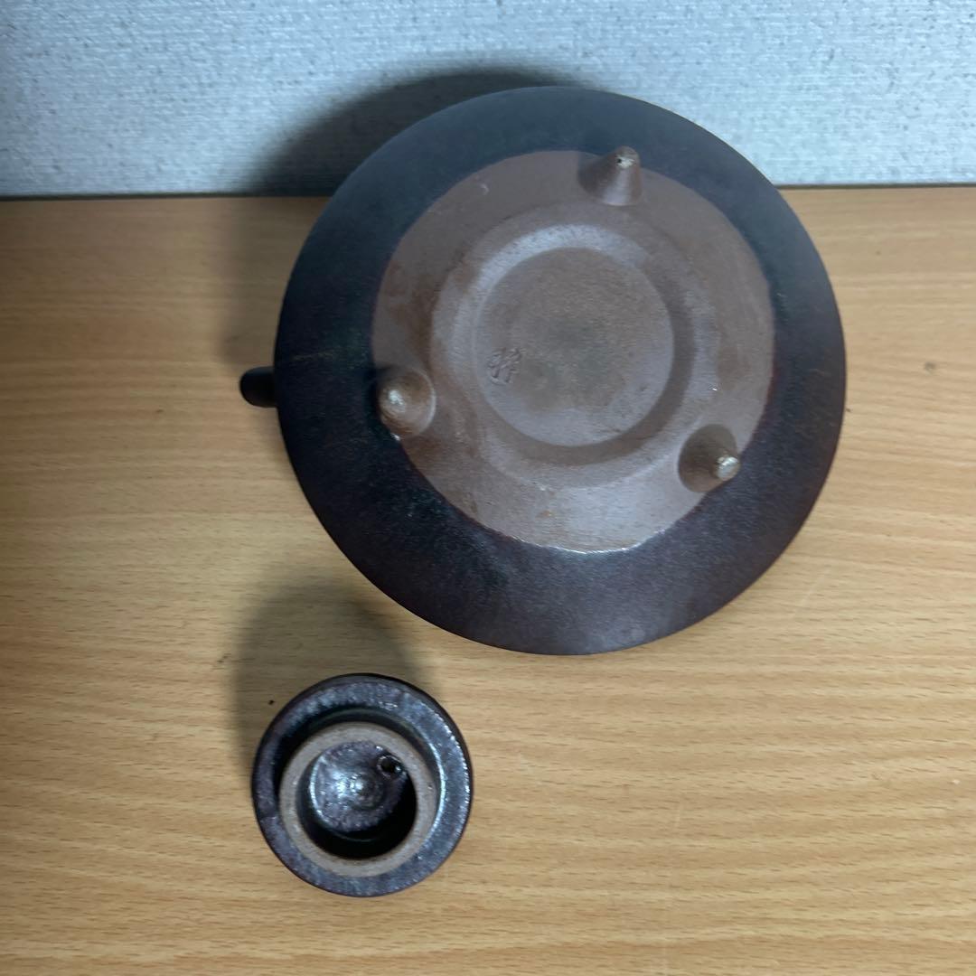 自宅保管品 黒薩摩の銚子 急須 銘 柿