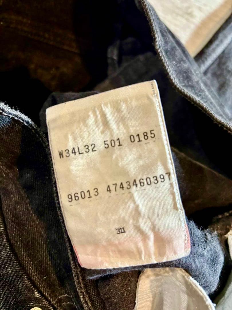 希少】イギリス製 ユーロリーバイス 501ブラック 刻印311 W34 #19