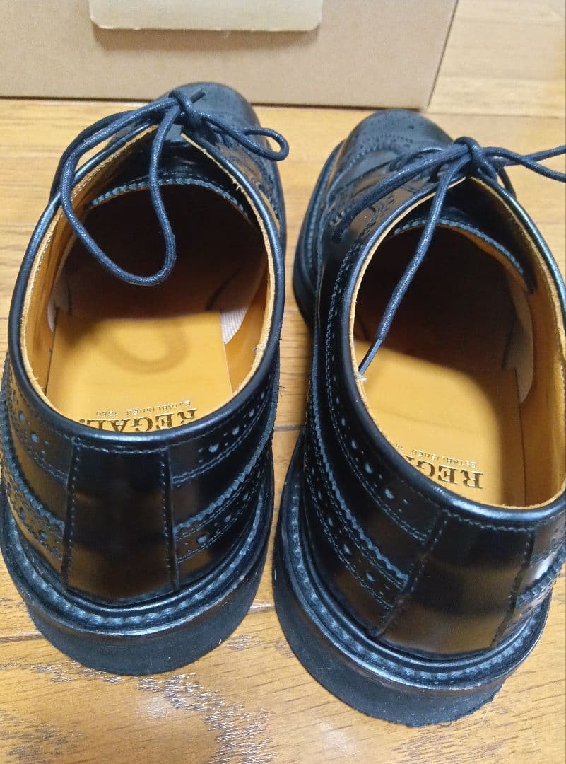 REGAL 26 3E ウィングチップ 黒 幅広 JN03 おかめ飾り リーガル - メルカリ