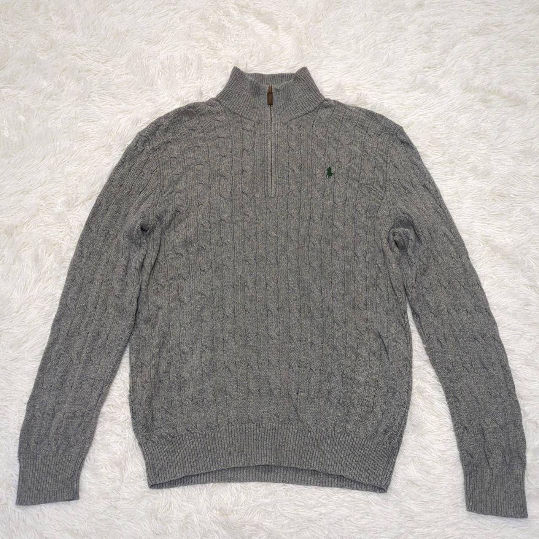 ポロラルフローレン ケーブルニット ハーフジップ ポニー刺繍 180