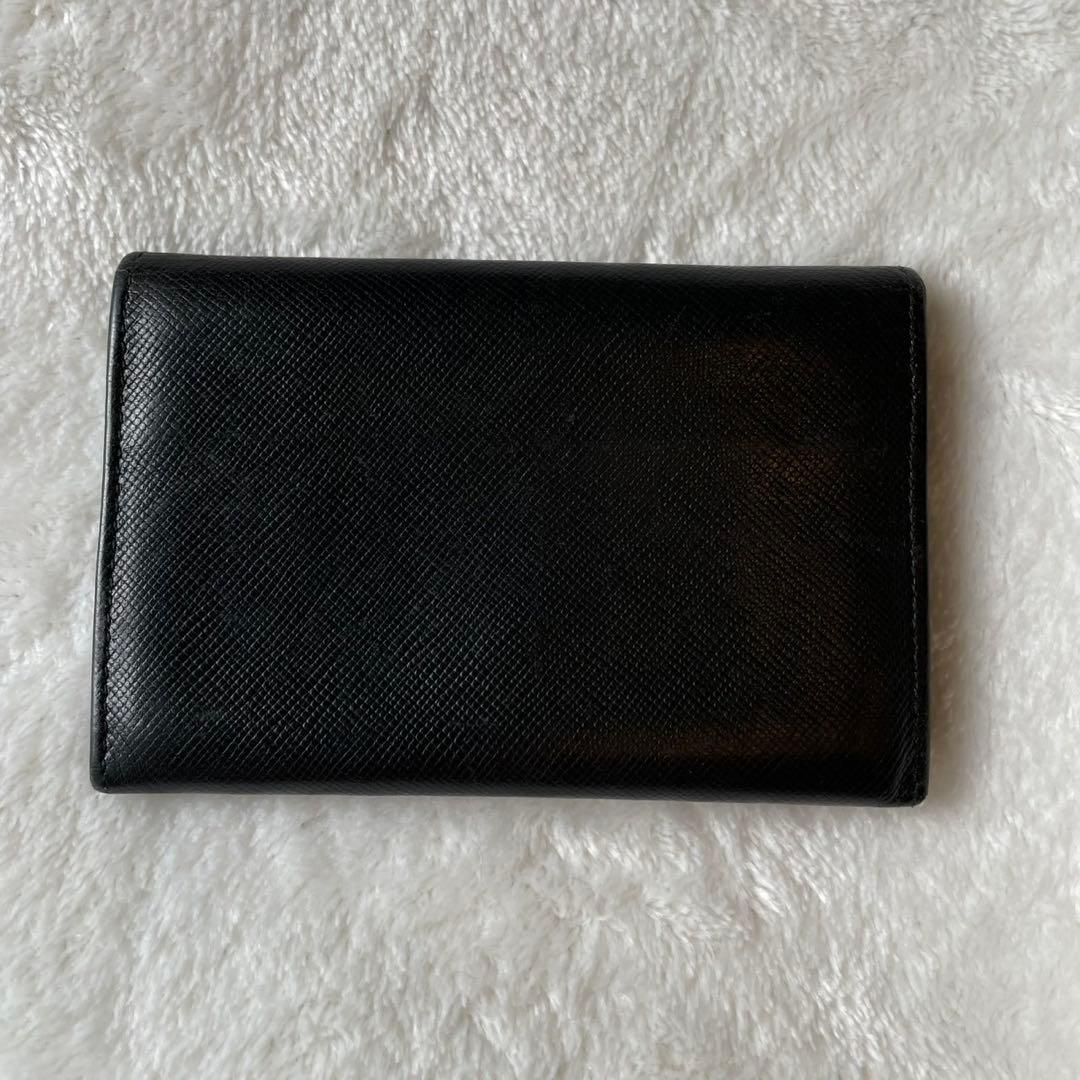 PRADA プラダ サフィアーレザー 三角ロゴ カードケース 名刺入れ