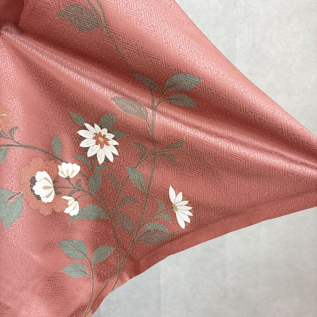 訪問着 フルセット 着物 トールサイズ 正絹 くすみ優花 綸子 J5 訪問着