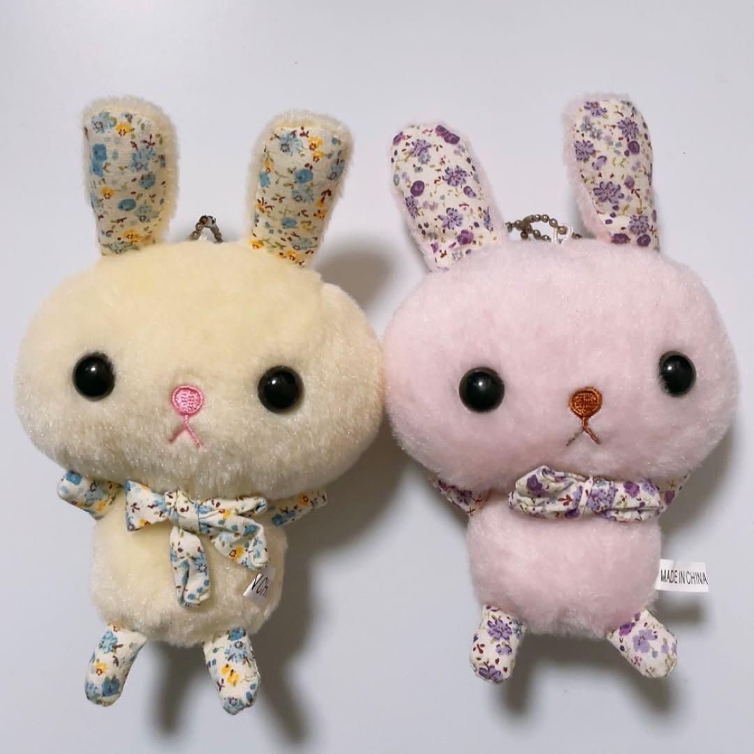 うさぎ ぬいぐるみ レトロ 花柄 - メルカリ