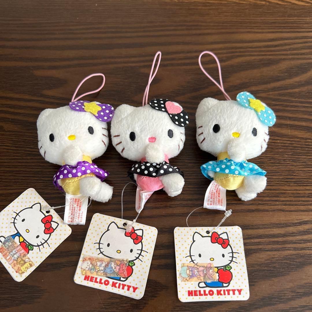 ハローキティ キティ ぬいぐるみ マスコット 水玉 ドット - メルカリ