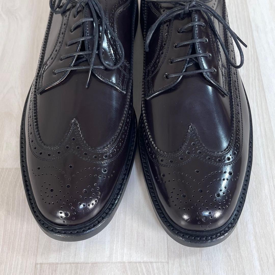 未使用級】REGAL/リーガル 革靴 ウィングチップシューズ 外羽根 ブラウン