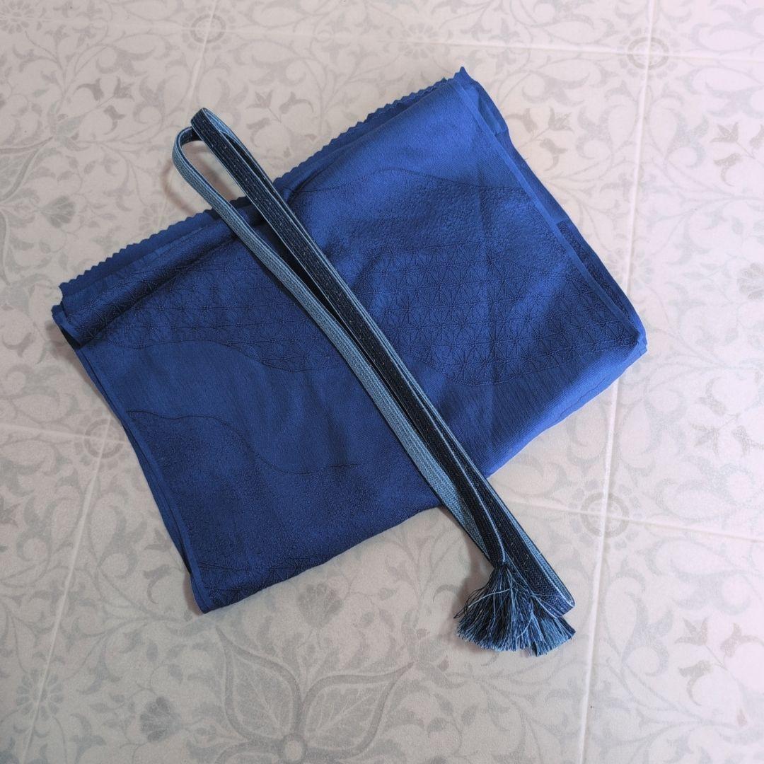 訪問着 フルセット 着物 正絹 青紺 花 相良 刺繍 繊細 F7 - メルカリ