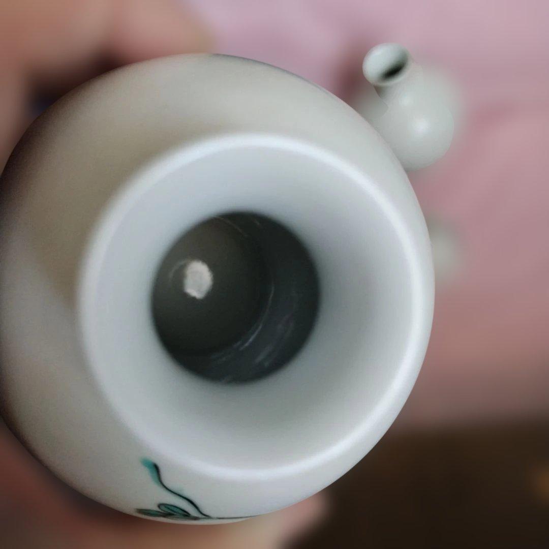 有田焼 岩尾對山窯 色絵 万葉花紋 酒器セット 1合徳利2本 お猪口3個