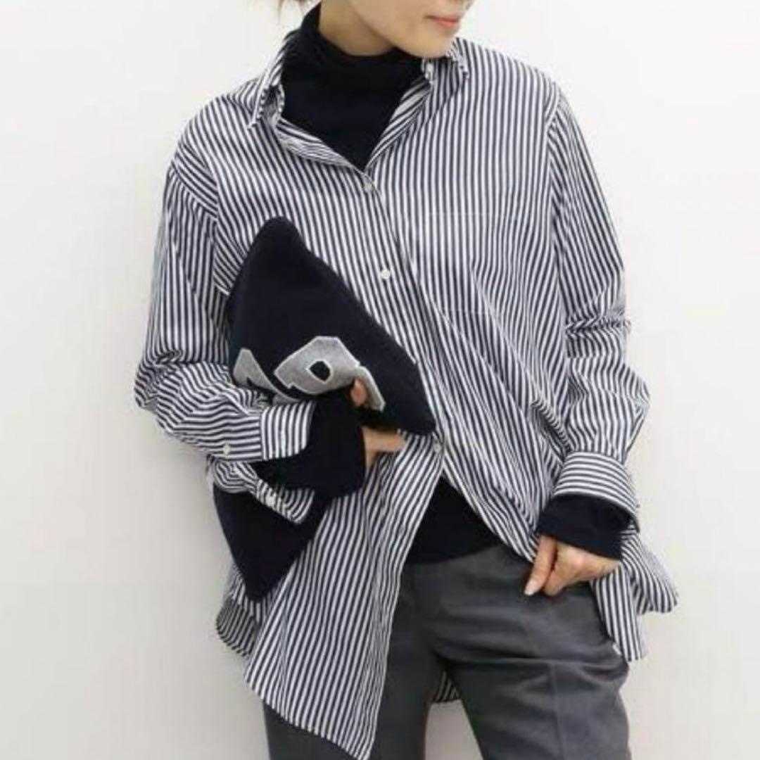 ✨美品✨ミューズ ドゥーズィエムクラス 襟ワイヤー ストライプ ロング