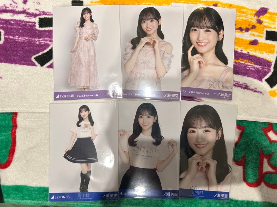 乃木坂46 生写真 一ノ瀬美空 ライブtシャツ 期別カラーワンピース 6種