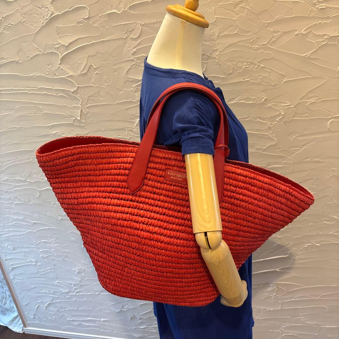 未使用に近い・参考価格6.4万】ケイトスペード カバナ ラージ ストロー