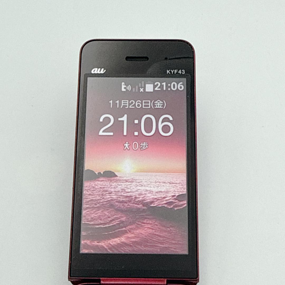 ほぼ未使用】au かんたんケータイ ライト KYF43 ワインレッド - メルカリ