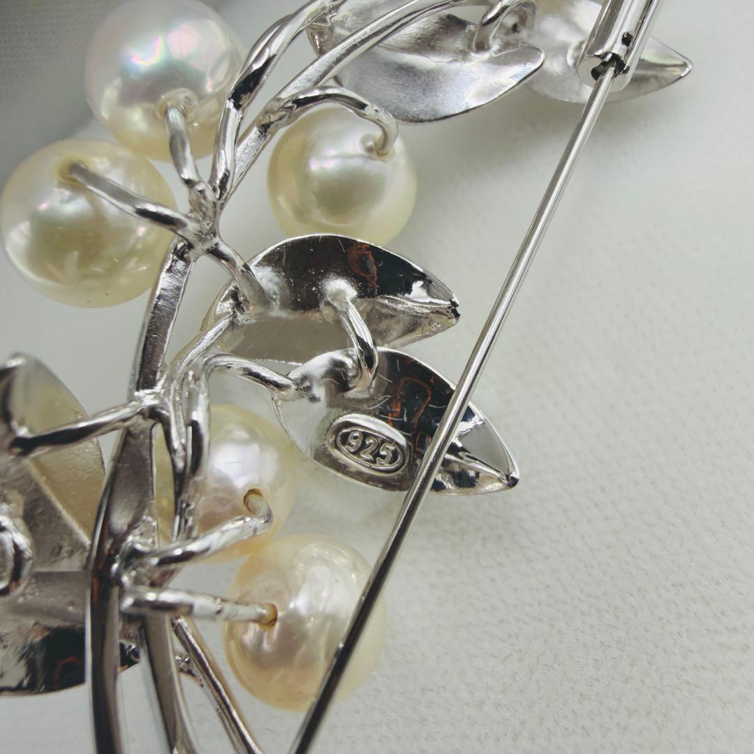 【新品】ホワイトピンク アコヤ真珠 ブローチ 8.0〜7.5mm 6珠伊勢志摩産