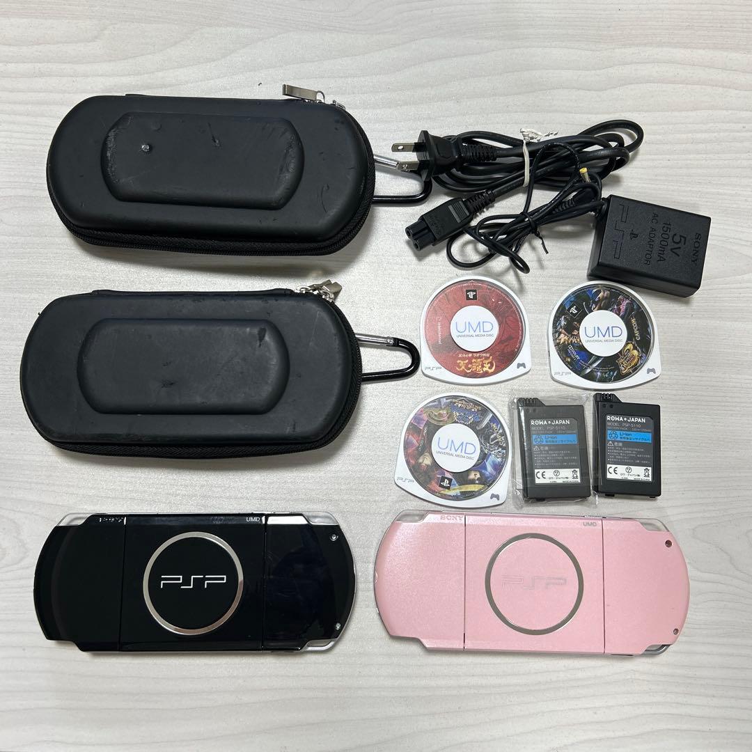PSP本体（黒・ピンク）と周辺機器セット - メルカリ
