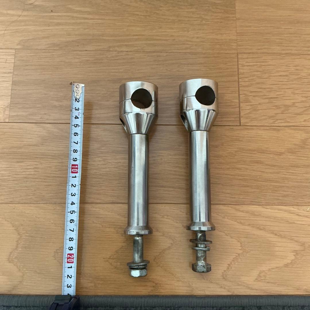 ハーレー　インチ　ライザー　ハンドルポスト　オールドクローム　ヴィンテージ 3インチリブドプルバックライザー/ステンレス 1インチハンドル用 / 2