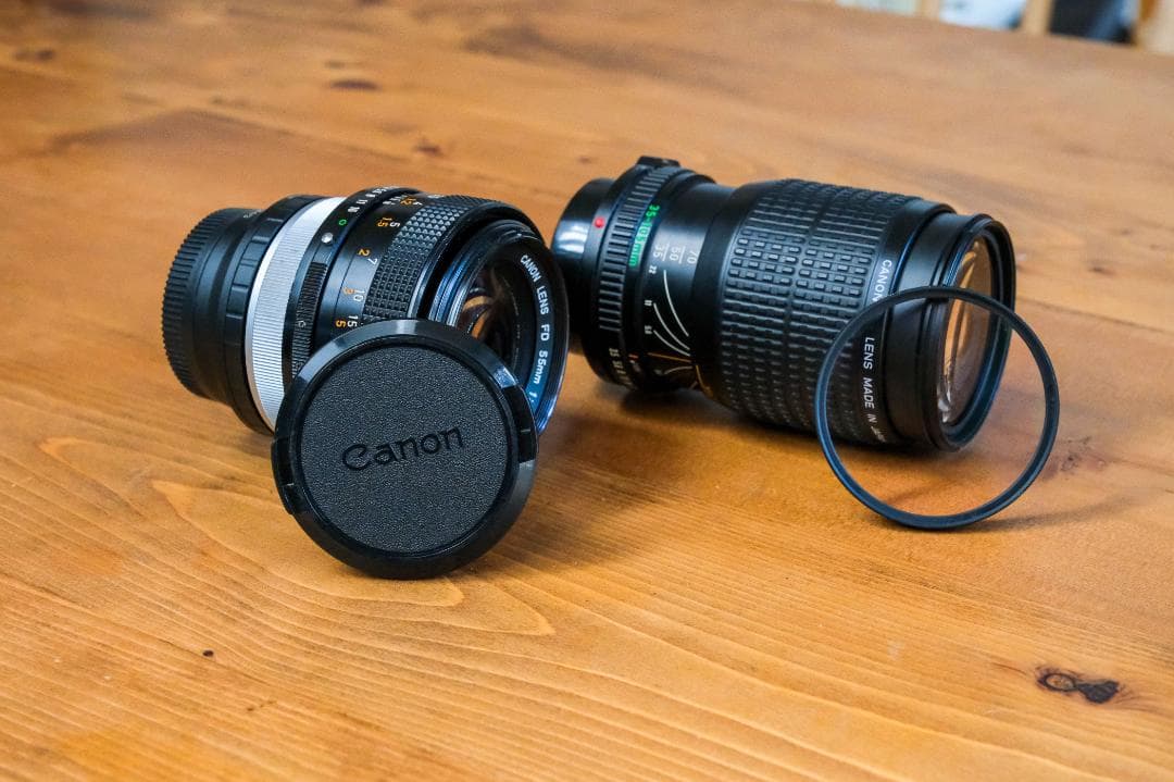 レンズ(単焦点) Canon FD 55mm f1.2 & 35-105mm f3.5-4.5